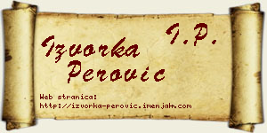 Izvorka Perović vizit kartica